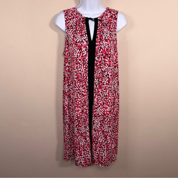 Medium MICHAEL Michael Kors Fuchsia Pink White Black Floral Dress Sleeveless - Picture 16 of 16